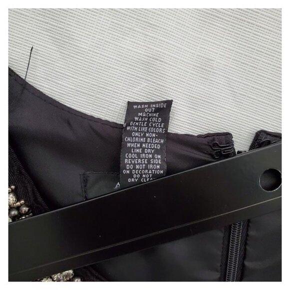 NWT Black Knee-Length Sleeveless A-Line Jeweled Bib Neckline Alfani Dress Size 2 - Picture 9 of 9